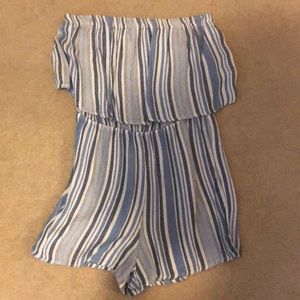 A blue and white striped romper from Rue 21.